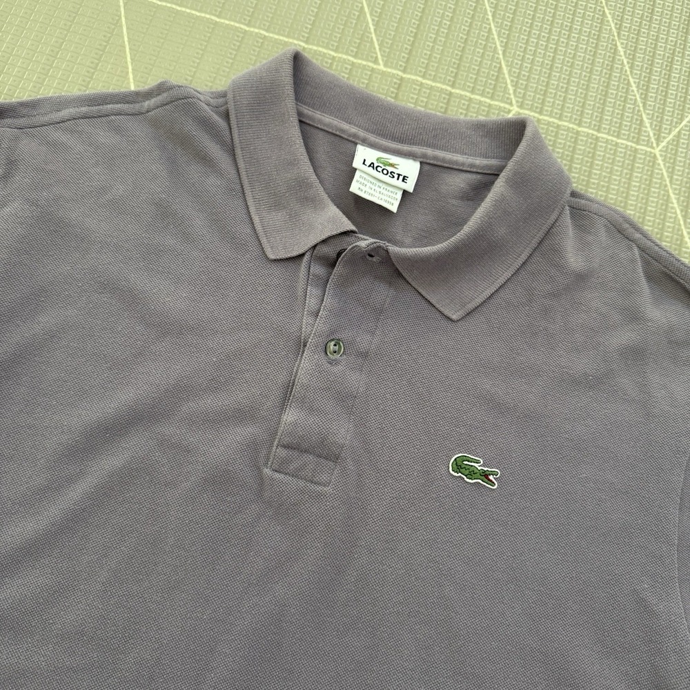 Lacoste Men's Short Sleep Polo‎ FR 7 Light Purple Gator Cotton